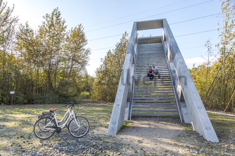 Die turmartige Aussichtsplattform der Künstlergruppe Observatorium im ZOLLVEREIN® Park ermöglicht neue Blickwinkel auf das Kokereigelände.
Areal C [Kokerei]