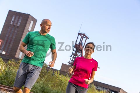 Der Förderturm und das Einstrebenfördergerüst wurden über den beiden ersten Zollverein-Schächten errichtet. 1904 und 1954 wurde die Schachtanlage modernisiert, auch die Förderanlagen wurden dabei erneuert.
Areal B [Schacht 1/2/8], Fördergerüst [B40], Förderturm [B41]